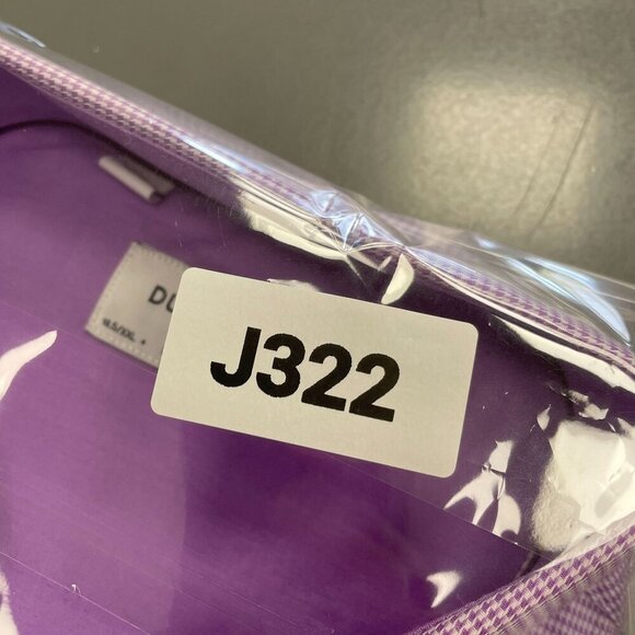 NEW Duchamp Men's 18.5/XXL Slim Fit Purple Dress Shirt Stretch Cotton - Picture 6 of 6